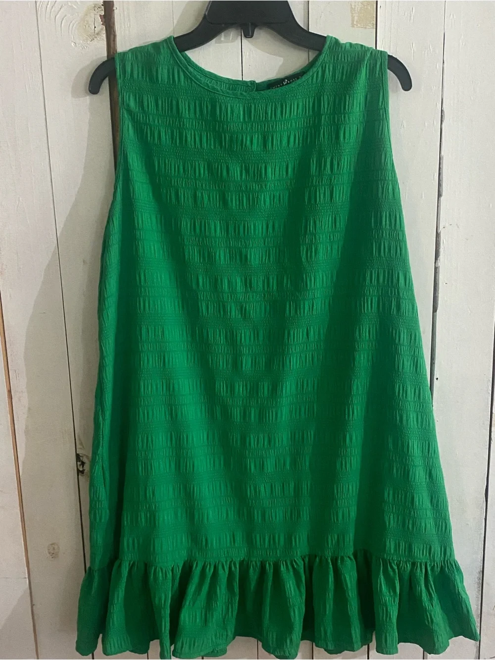Sleeveless Green Ruffle-Hem A-Line Skirt Dress - Picture 1 of 3